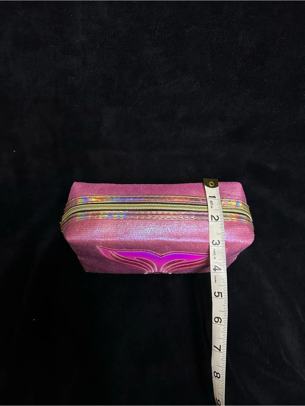 Iridescent Pink Mermaid Tail Cosmetic Pouch